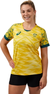 TEAM AUSTRALIA OLYMPIC REPLICA WOMEN FOOTBALL TEE,  Au Yellow