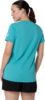 ASICS GSG 77 RETRO SHORT SLEEVE TEE, Techno Cyan 2