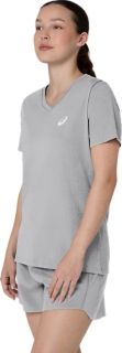 WOMEN'S ASICS NATURE V-NECK SHORT SLEEVE TEE, Image 3 of 6