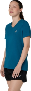 WOMEN'S ASICS NATURE V-NECK SHORT SLEEVE TEE, Image 3 of 6