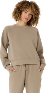 NAGINO REFINED TEXTURE SWEAT TOP, Greige 1