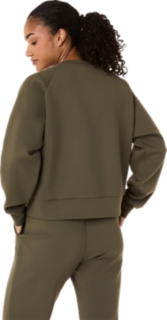 NAGINO REFINED TEXTURE SWEAT TOP, Dark Olive 2