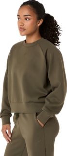 NAGINO REFINED TEXTURE SWEAT TOP, Dark Olive 3