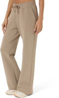 NAGINO  REFINED TEXTURE SWEAT FLARE PANT, Greige 3