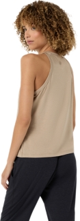 Image 2 of 6 of Women's GREIGE HEATHER REFINED TEXTURE SLEEVELESS TOP Women's Tank Tops