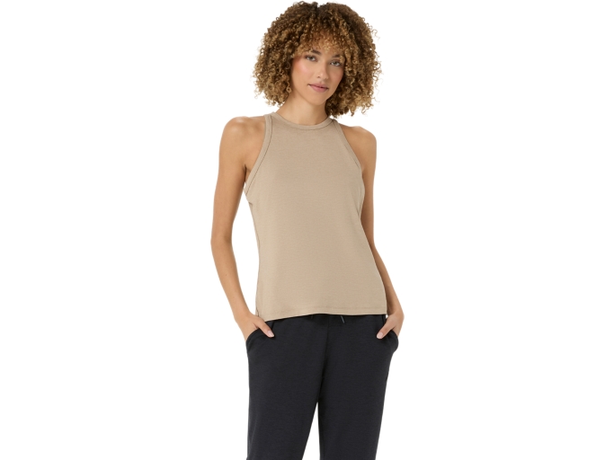 REFINED TEXTURE SLEEVELESS TOP | Women | GREIGE HEATHER | Women's
