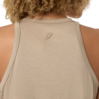 Image 4 of 6 of Women's GREIGE HEATHER REFINED TEXTURE SLEEVELESS TOP Women's Tank Tops