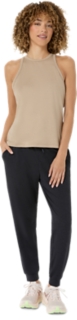 Image 6 of 6 of Women's GREIGE HEATHER REFINED TEXTURE SLEEVELESS TOP Women's Tank Tops