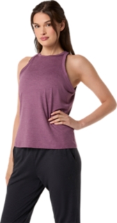 REFINED TEXTURE SLEEVELESS TOP, Velvet Purple Heather 3