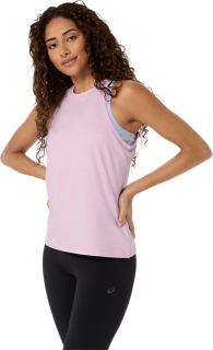 REFINED TEXTURE SLEEVELESS TOP, Hazy Lilac Heather 3