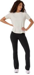 Image 6 of 6 of Women's CREAM REFINED TEXTURE SHORT SLEEVE TOP Women's Short Sleeve Shirts