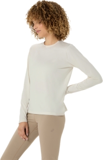 REFINED TEXTURE LONG SLEEVE TOP, Cream 3