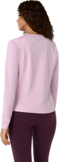 REFINED TEXTURE LONG SLEEVE TOP, Hazy Lilac Heather 2