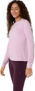 REFINED TEXTURE LONG SLEEVE TOP, Hazy Lilac Heather 3