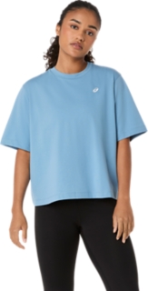 ASICS SPIRAL EMBROIDERY RELAXED TEE, Saba Blue 1