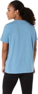 Image 2 of 6 of Women's SABA BLUE ASICS SEASONAL GRAPHIC TEE Women's Short Sleeve Shirts