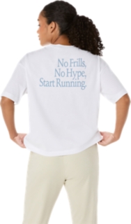Image 2 of 7 of Women's BRILLIANT WHITE RUNNER MESSAGE GRAPHIC RELAXED TEE Women Tops
