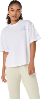 Alternative image view of RUNNER MESSAGE GRAPHIC RELAXED TEE,  BRILLIANT WHITE