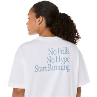 Image 5 of 7 of Women's BRILLIANT WHITE RUNNER MESSAGE GRAPHIC RELAXED TEE Women Tops