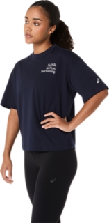 Image 3 of 7 of Women's MIDNIGHT RUNNER MESSAGE GRAPHIC RELAXED TEE Women's Short Sleeve Shirts