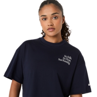 Image 4 of 7 of Women's MIDNIGHT RUNNER MESSAGE GRAPHIC RELAXED TEE Women's Short Sleeve Shirts