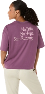 Image 2 of 7 of Women's VELVET PURPLE RUNNER MESSAGE GRAPHIC RELAXED TEE Women's Short Sleeve Shirts
