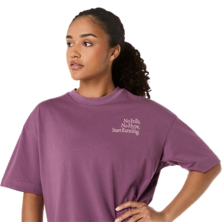 Image 4 of 7 of Women's VELVET PURPLE RUNNER MESSAGE GRAPHIC RELAXED TEE Women's Short Sleeve Shirts