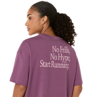 Image 5 of 7 of Women's VELVET PURPLE RUNNER MESSAGE GRAPHIC RELAXED TEE Women's Short Sleeve Shirts