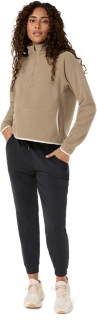 REFINED TEXTURE FLEECE HALF ZIP LONG SLEEVE TOP, Image 6 of 7