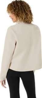 REFINED TEXTURE FLEECE HALF ZIP LS TOP