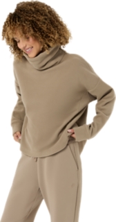 NAGINO REFINED TEXTURE FLEECE TOP, Greige 3