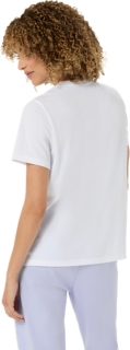 Image 2 of 5 of  BRILLIANT WHITE ASICS SPIRAL EMBROIDERY TEE Short Sleeve Shirts
