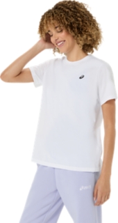 Image 3 of 5 of  BRILLIANT WHITE ASICS SPIRAL EMBROIDERY TEE Short Sleeve Shirts