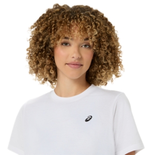 Image 4 of 5 of  BRILLIANT WHITE ASICS SPIRAL EMBROIDERY TEE Short Sleeve Shirts
