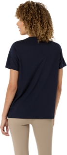 Image 2 of 5 of Women's MIDNIGHT ASICS SPIRAL EMBROIDERY TEE Alll Women Clothing