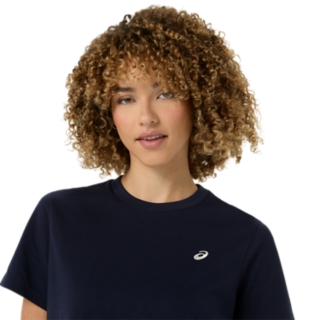 Image 4 of 5 of Women's MIDNIGHT ASICS SPIRAL EMBROIDERY TEE Alll Women Clothing
