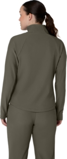 WOMEN'S RIB HALF ZIP, Dark Olive 2