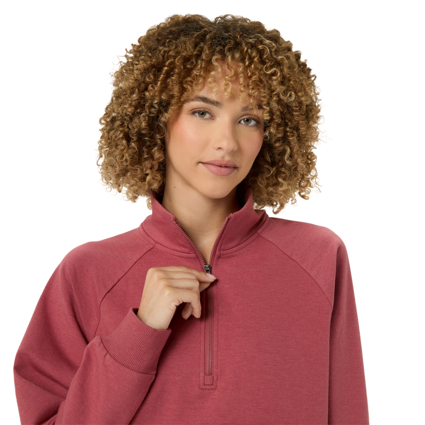 Женская толстовка ASICS Fleece Half Zip, цвет: Розовый меланжевый — фото 4