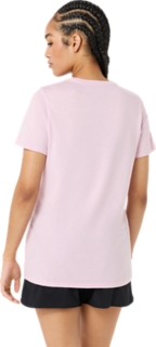 WOMEN'S ASICS BUTTERFLY TEE, Barely Rose 2