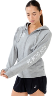 GCM26 FLEECE ZIP THRU HOODIE , Heather Grey 3