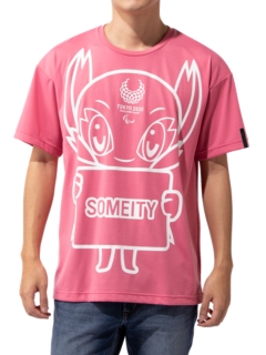 Tシャツ 東京2020パラリンピックマスコット ピンク メンズ Tシャツ ポロシャツ Asics