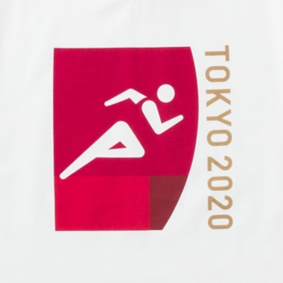 Tシャツ 東京オリンピックスポーツピクトグラム ホワイト 陸上競技 メンズ Tシャツ ポロシャツ Asics