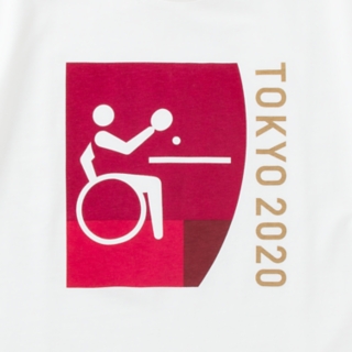 Tシャツ 東京パラリンピックスポーツピクトグラム ホワイト 卓球 メンズ Tシャツ ポロシャツ Asics