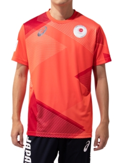 Tシャツ Jocエンブレム オリンピック日本代表選手団エンブレム サンライズレッド メンズ Tシャツ ポロシャツ Asics