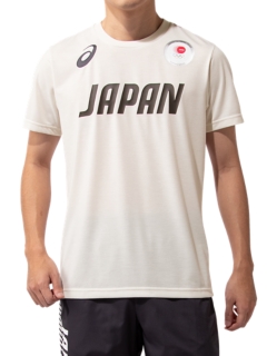 ロゴtシャツ Jocエンブレム オリンピック日本代表選手団エンブレム クリーム メンズ Tシャツ ポロシャツ Asics