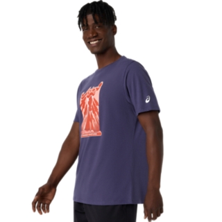 UNISEX ASICS WANDER SHORT SLEEVE TEE, Indigo Fog 3