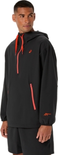 HERITAGE DOUBLE WEAVE RELAXED ANORAK, Performance Black/C.Tomato 3