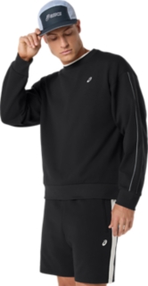 ASICS TRACK CLUB HERITAGE CREW-NECK TOP PERFORMANCE BLACK