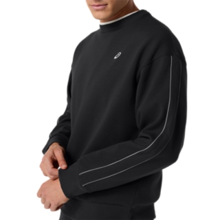 ASICS TRACK CLUB HERITAGE CREW-NECK TOP PERFORMANCE BLACK