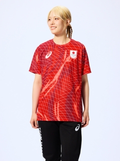 TEAM JAPANグラフィック半袖Tシャツ(JOC), Fiery Red 1